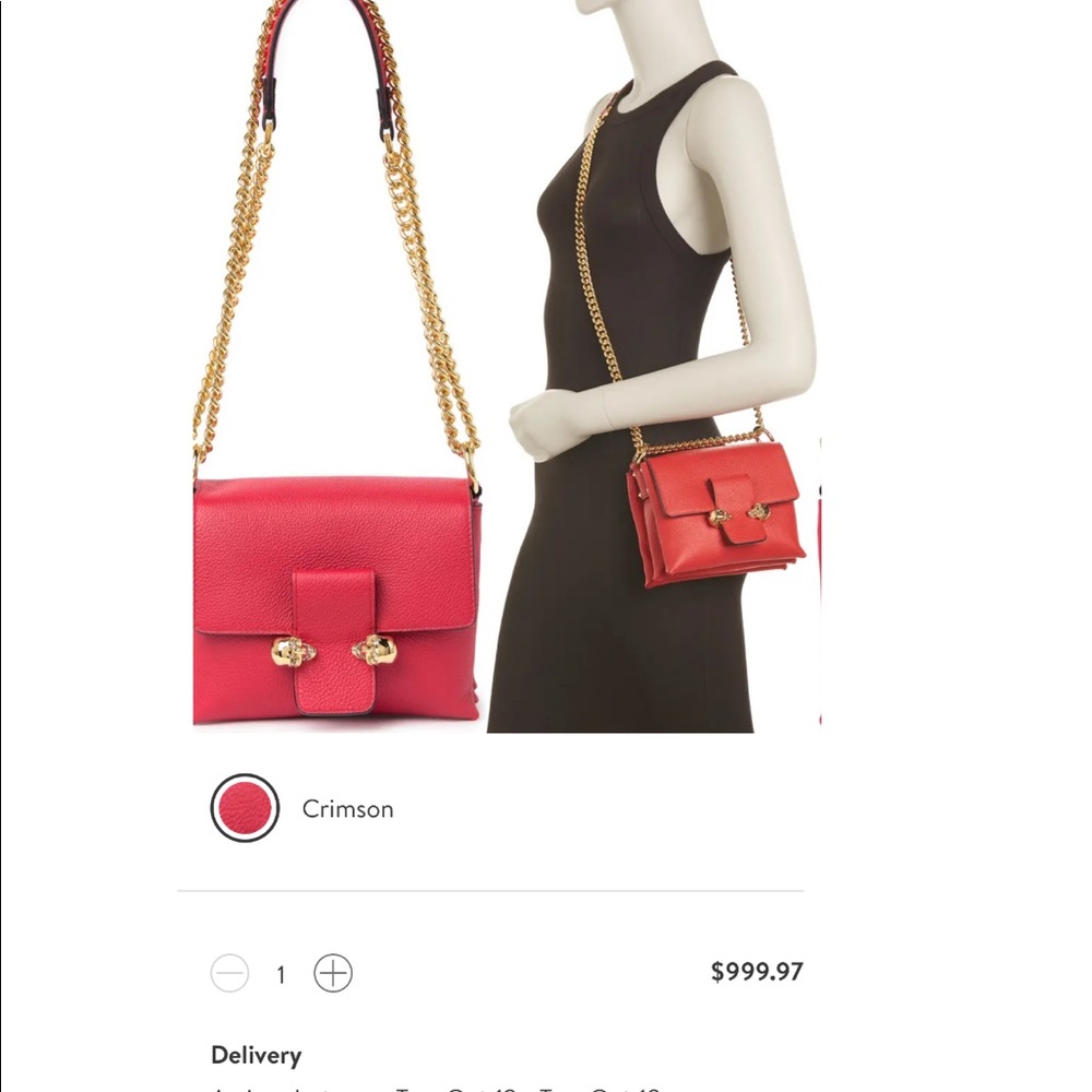 Alexander McQueen Twin Skull Chain Leather Crossbody Bag